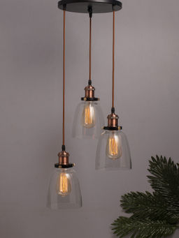Homesake - Round Chandelier Glass Bell Light Copper
