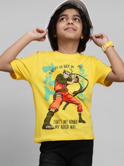 Kidsville - Kids Boys Naruto Yellow Printed T-Shirt