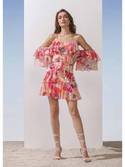 MANDIRA WIRK - Schiffi Printed Layered Short Dress