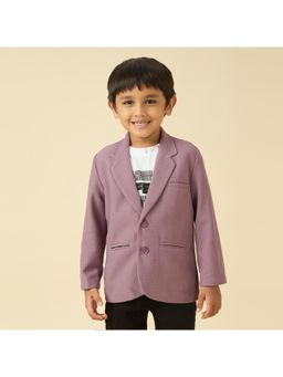 Kids Island - Full Sleeves Blazer with Printed T-Shirt - Purple