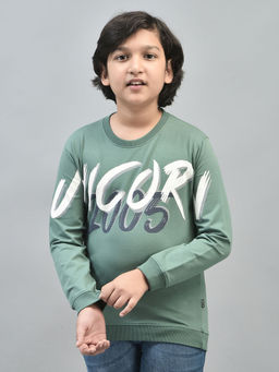 CRIMSOUNE CLUB - Boys Green Printed Sweatshirt