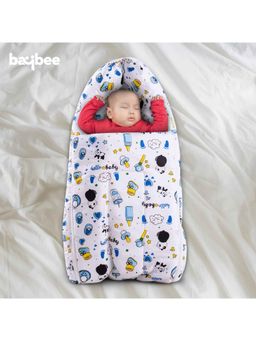 BAYBEE - Panda Blue Polyester Baby Cotton Printed Sleeping Bag