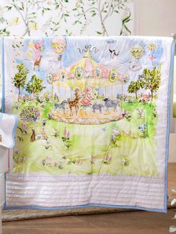THE BABY TRUNK - Baby Multi-Color Carnival Carousel Egyptian Cotton AC Room 450 GSM Single Bed Quilt