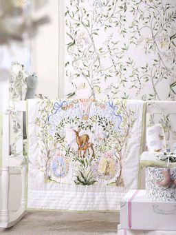 THE BABY TRUNK - Baby White Enchanted Deer Egyptian Cotton AC Room 450 GSM Single Bed Quilt