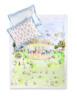 THE BABY TRUNK - Infant Carnival Carsouel Print Egyptian Cotton Bedsheet Set with 2 Pillow Cover