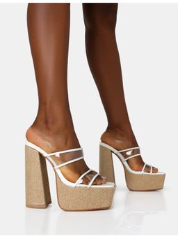 PUBLIC DESIRE - Carley White Perspex Heels