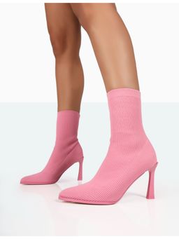 PUBLIC DESIRE - Farah Pink Knit Boots