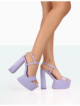 PUBLIC DESIRE - Jesse Purple Croc Heels