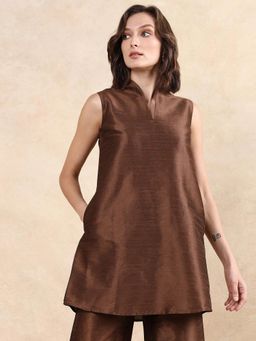 RAREISM - Kamla Dark Brown Regular Knee Length Top