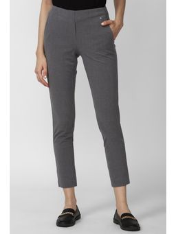 Van Heusen - Women Grey Solid Formal Regular Fit Trousers