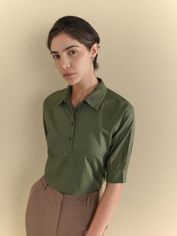FABLE STREET - March By FableStreet Cotton Regular Fit Raglan Sleeve Polo T-Shirt