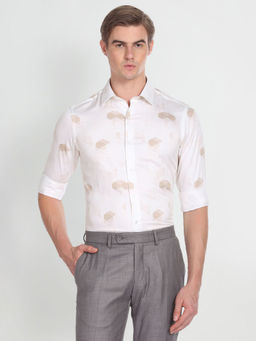 Arrow Newyork - Abstract Print Cotton Twill Shirt