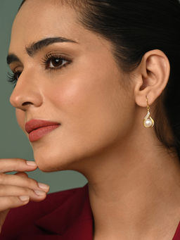 CLARA - 925 Silver Gold Plated Pair Of Earrings