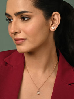 CLARA - 925 Silver Rose Gold Plated Jewellery Set (Set of 2)