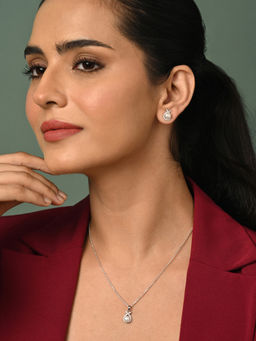 CLARA - 925 Silver Platinum Plated Jewellery Set (Set of 2)