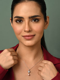 CLARA - 925 Silver Platinum Plated Necklace