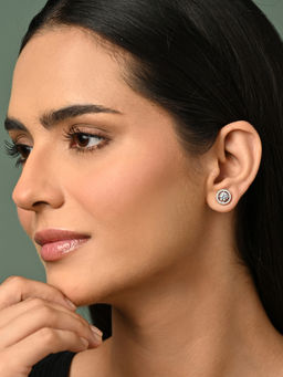 CLARA - 925 Silver Platinum Plated Pair Of Earrings