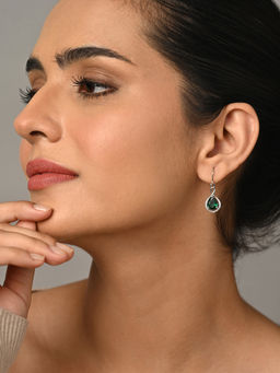 CLARA - 925 Silver Platinum Plated Pair Of Earrings