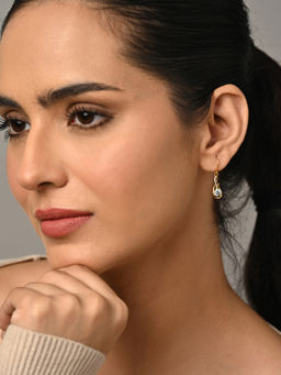 CLARA - 925 Silver Gold Plated Pair Of Earrings