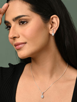 CLARA - 925 Silver Platinum Plated Jewellery Set (Set of 2)