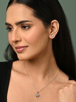 CLARA - 925 Silver Platinum Plated Jewellery Set (Set of 2)