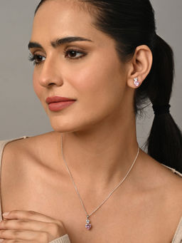 CLARA - 925 Silver Platinum Plated Jewellery Set (Set of 2)