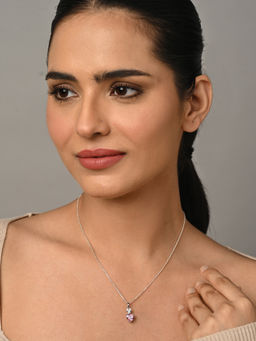 CLARA - 925 Silver Platinum Plated Necklace