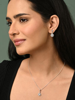 CLARA - 925 Silver Platinum Plated Jewellery Set (Set of 2)