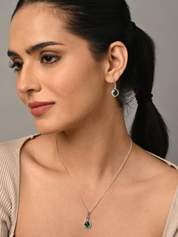 CLARA - 925 Silver Platinum Plated Jewellery Set (Set of 2)