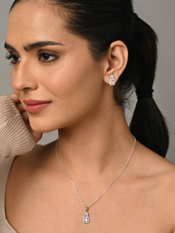 CLARA - 925 Silver Platinum Plated Jewellery Set (Set of 2)