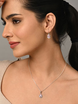 CLARA - 925 Silver Platinum Plated Jewellery Set (Set of 2)