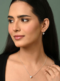 CLARA - 925 Silver Platinum Plated Jewellery Set (Set of 2)