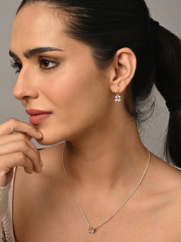 CLARA - 925 Silver Platinum Plated Jewellery Set (Set of 2)