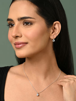 CLARA - 925 Silver Platinum Plated Jewellery Set (Set of 2)