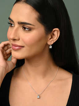 CLARA - 925 Silver Platinum Plated Jewellery Set (Set of 2)