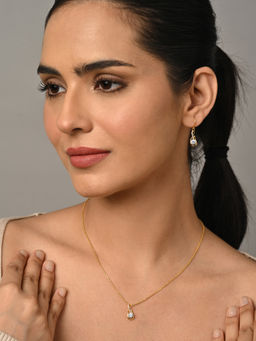 CLARA - 925 Silver Gold Plated Jewellery Set (Set of 2)