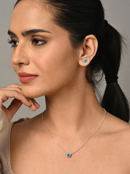 CLARA - 925 Silver Platinum Plated Jewellery Set (Set of 2)