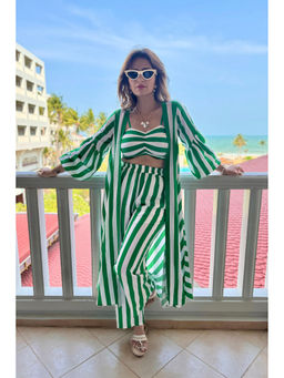 By The Bay - Athens Green Stripes Co-Ord (Set of 3)