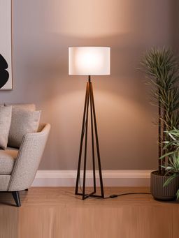Kuber Industries - Tripod Floor Large Lamp For Bedroom | Bulb Not Included | Mi - 1104 Brown