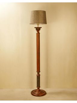 Fabindia - Brown Navya Wooden Floor Lamp