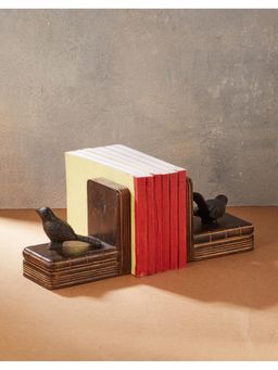 Fabindia - Brown Hans Glazed Mango Wood Bookend | Set Of 2