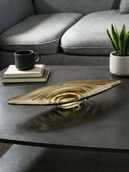 Smokey Cocktail - Elegant Crystal Centre Table Decor Piece-Amber