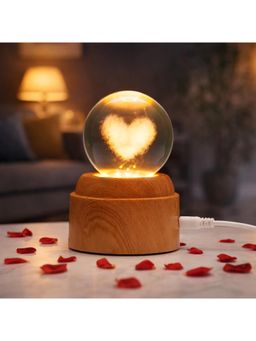 eCraftIndia - Glowing Love Heart Transparent Crystal Ball Night Lamp