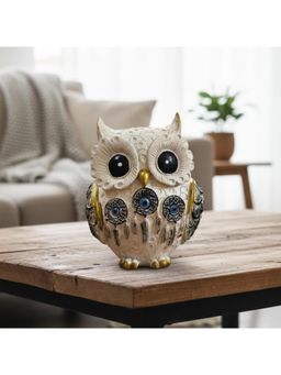 eCraftIndia - Resin Off White Owl Showpiece For Home Decor