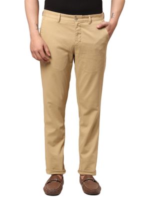 Buy Park Avenue Dark Khaki Trousers Online