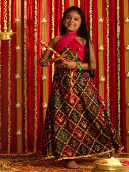 Vastramay - Girls Multi Color Lehenga (Set of 2)