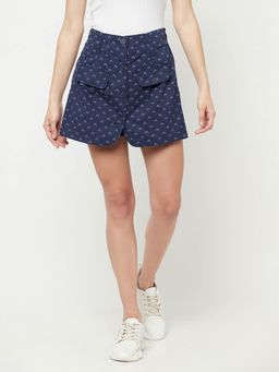 CRIMSOUNE CLUB - Women Navy Blue Printed Skorts