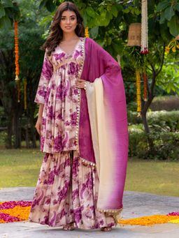 HOUSE OF JAMOTI - Weather Wave Wine Sharara (Set of 3)