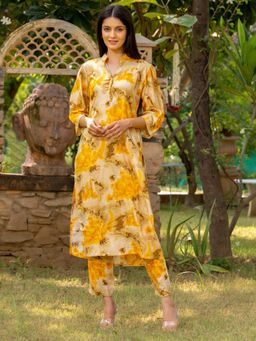 HOUSE OF JAMOTI - Amber Yellow Kurta (Set of 2)