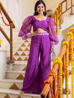HOUSE OF JAMOTI - Iris Purple Co-Ord (Set of 2)
